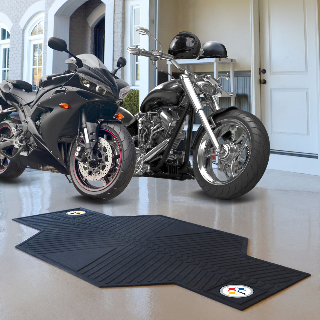 Fanmats Pittsburgh Steelers Motorcycle Mat Fan Gear NFL Pittsburgh Steelers