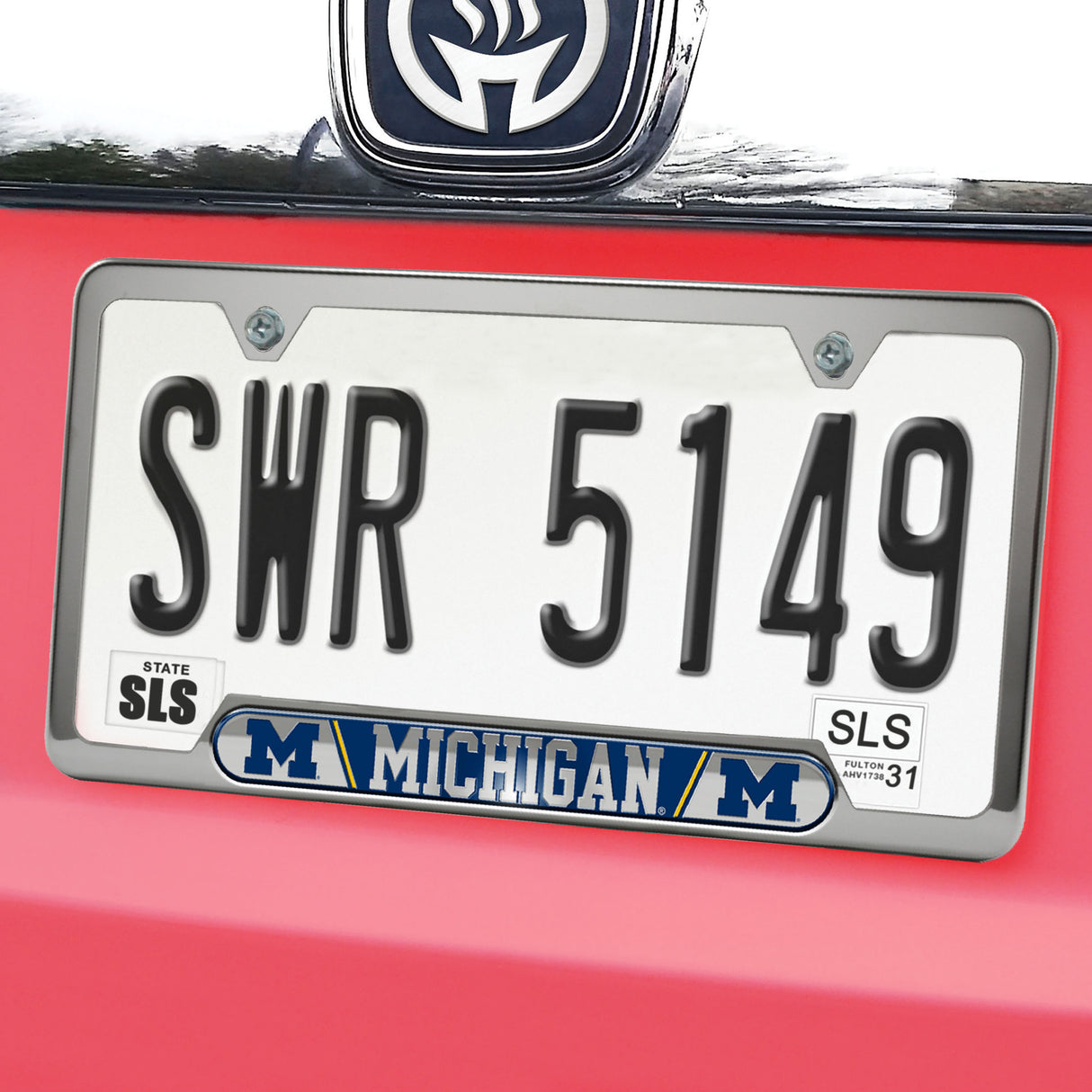 Fanmats Michigan Wolverines Embossed License Plate Frame, 6.25" x 12.25" Fan Gear NCAA Michigan Wolverines
