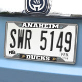 Fanmats Anaheim Ducks Chrome Metal License Plate Frame, 6.25" x 12.25"