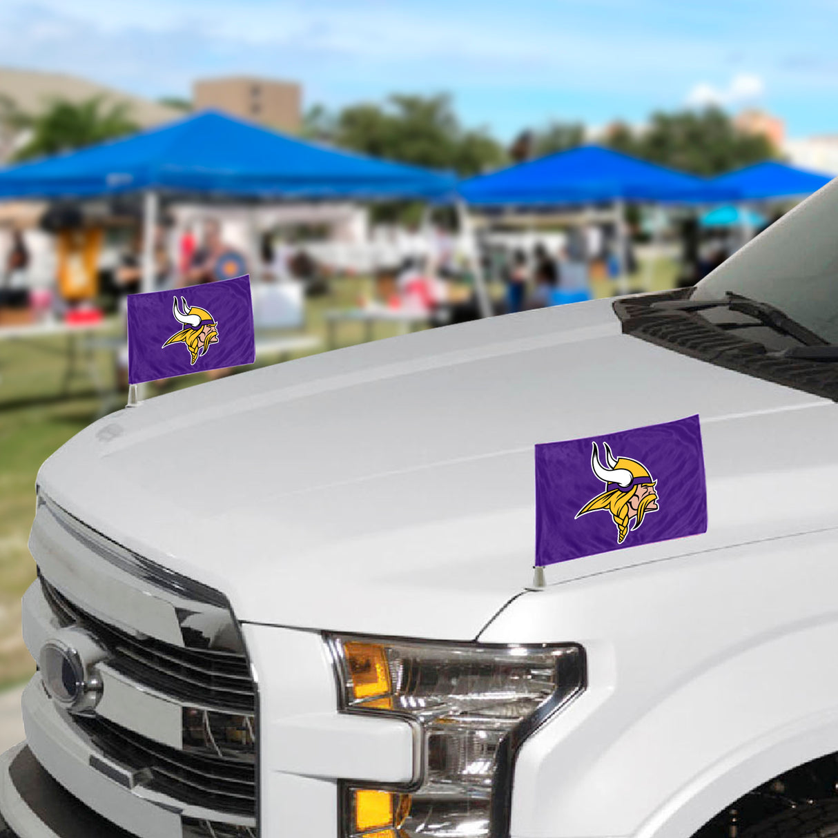 Fanmats Minnesota Vikings Ambassador Car Flags - 2 Pack Mini Auto Flags, 4" X 6"