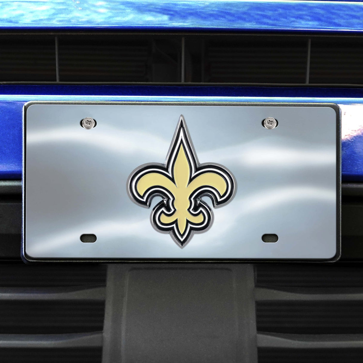 Fanmats New Orleans Saints 3D Stainless Steel License Plate Fan Gear NFL New Orleans Saints