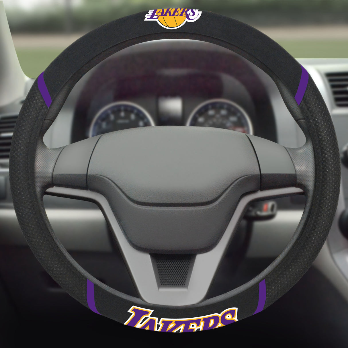 Fanmats Los Angeles Lakers Embroidered Steering Wheel Cover