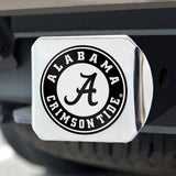 Fanmats Alabama Crimson Tide Chrome Metal Hitch Cover with Chrome Metal 3D Emblem