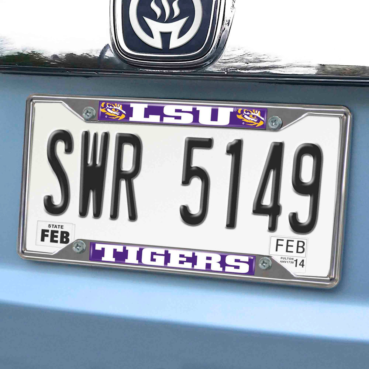 Fanmats LSU Tigers Chrome Metal License Plate Frame, 6.25" x 12.25"