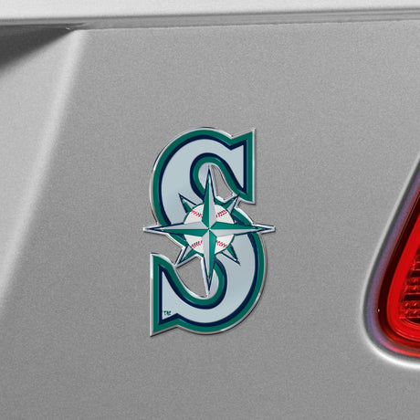 Fanmats Seattle Mariners Heavy Duty Aluminum Embossed Color Emblem Fan Gear MLB Seattle Mariners