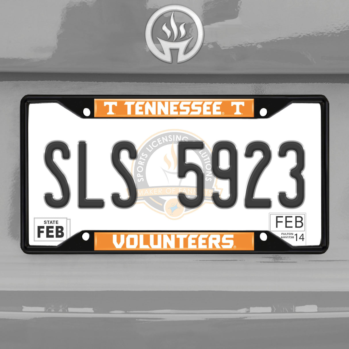 Fanmats Tennessee Volunteers Metal License Plate Frame Black Finish