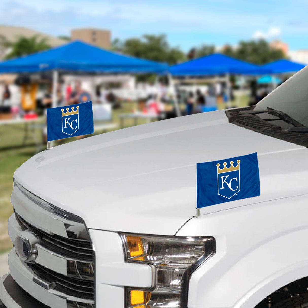 Fanmats Kansas City Royals Ambassador Car Flags - 2 Pack Mini Auto Flags, 4" X 6"
