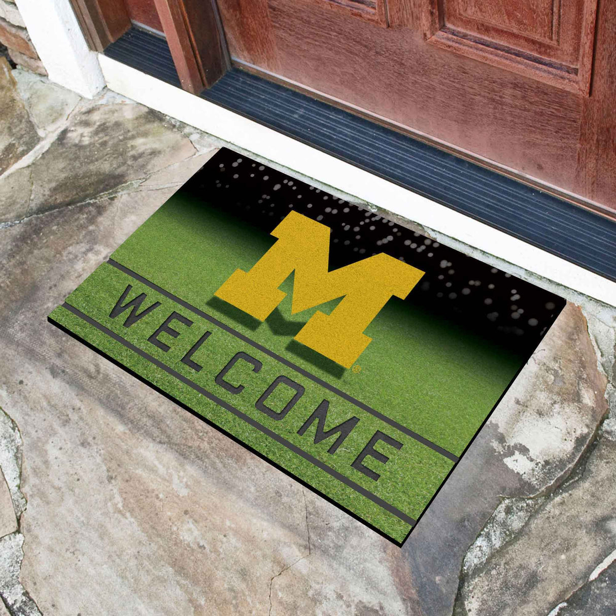 Fanmats Michigan Wolverines Rubber Door Mat - 18" x 30"