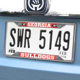 Fanmats Georgia Bulldogs Chrome Metal License Plate Frame, 6.25" x 12.25"