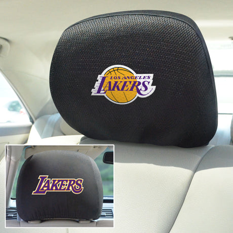 Fanmats Los Angeles Lakers Embroidered Head Rest Cover Set - 2 Pieces Fan Gear NBA Los Angeles Lakers