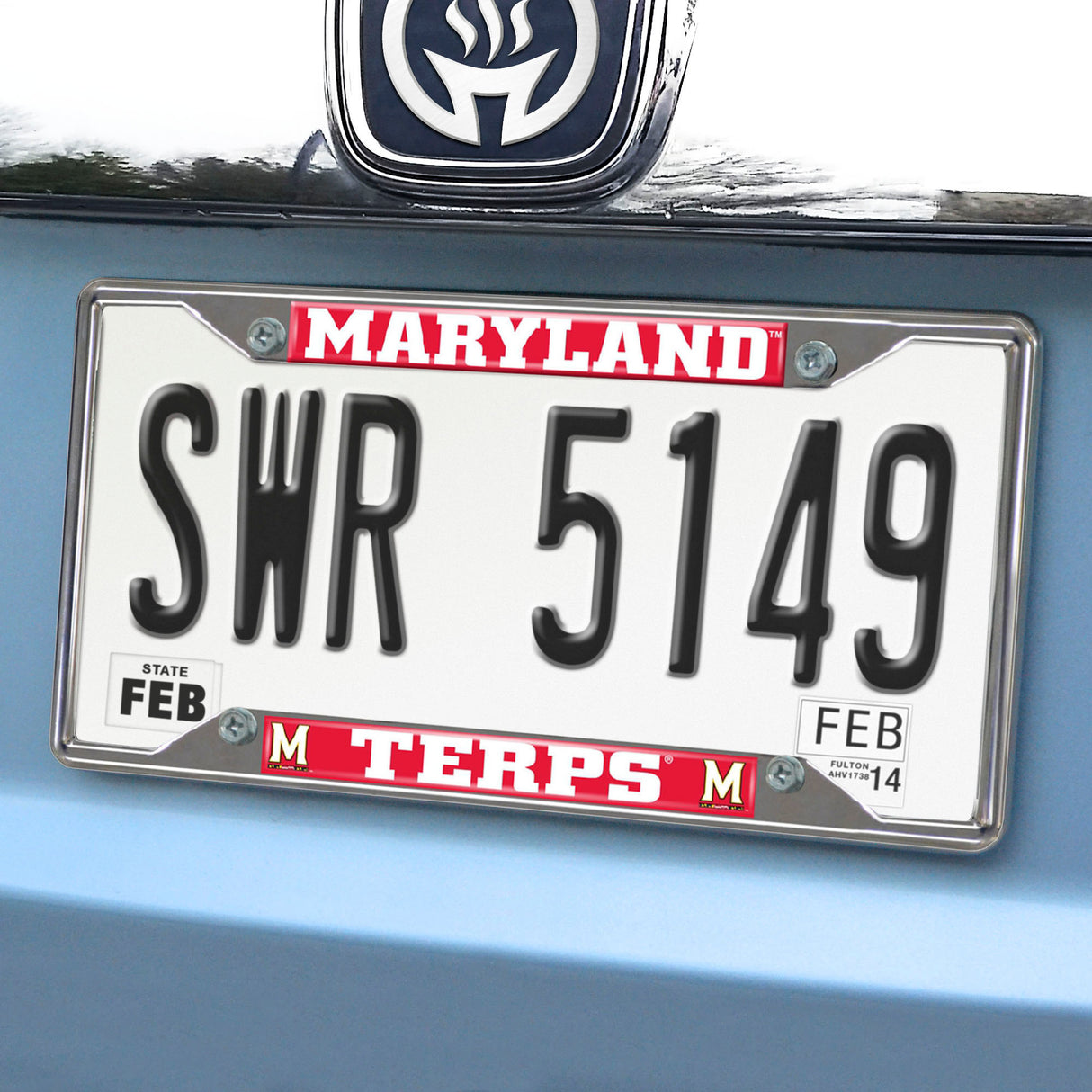 Fanmats Maryland Terrapins Chrome Metal License Plate Frame, 6.25" x 12.25"