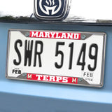 Fanmats Maryland Terrapins Chrome Metal License Plate Frame, 6.25" x 12.25"