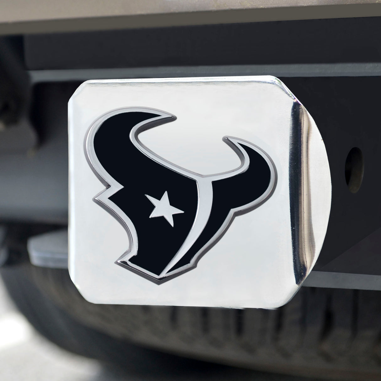 Fanmats Houston Texans Chrome Metal Hitch Cover with Chrome Metal 3D Emblem