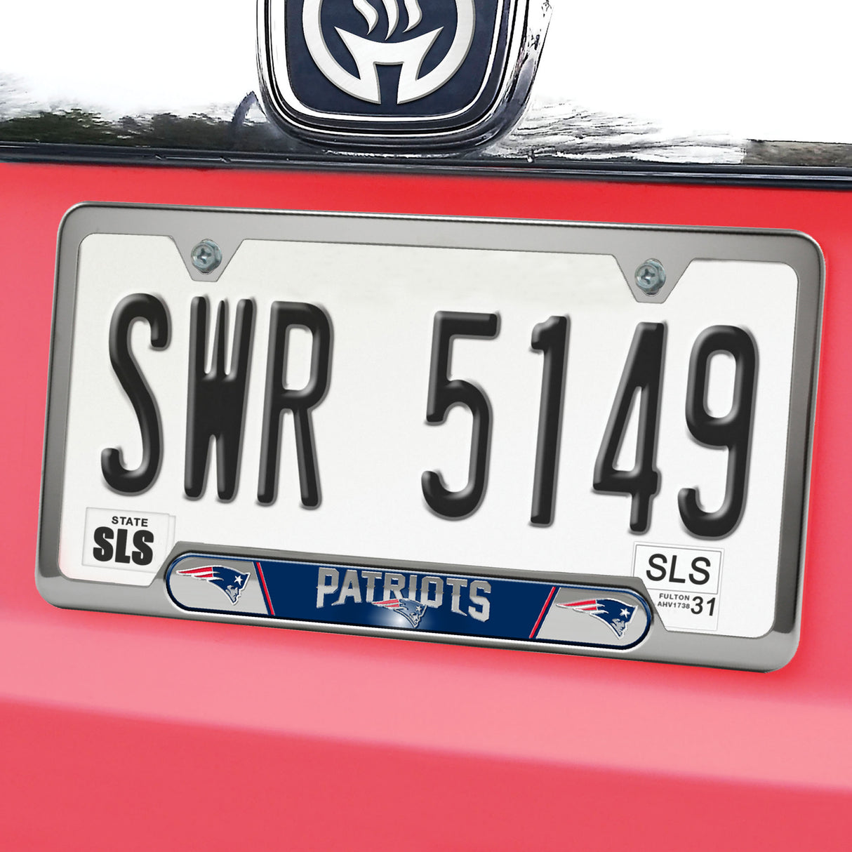 Fanmats New England Patriots Embossed License Plate Frame, 6.25" x 12.25"