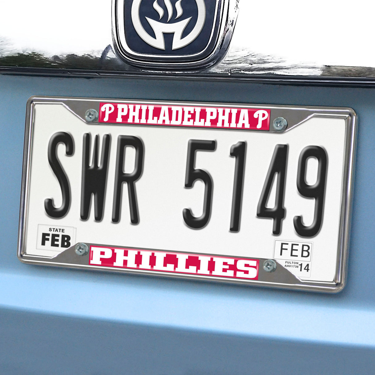 Fanmats Philadelphia Phillies Chrome Metal License Plate Frame, 6.25" x 12.25" Fan Gear MLB Philadelphia Phillies