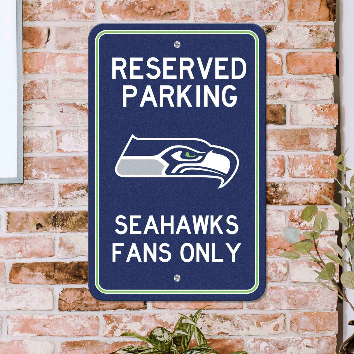 Fanmats Seattle Seahawks Team Color Reserved Parking Sign Décor 18" X 11.5" Lightweight