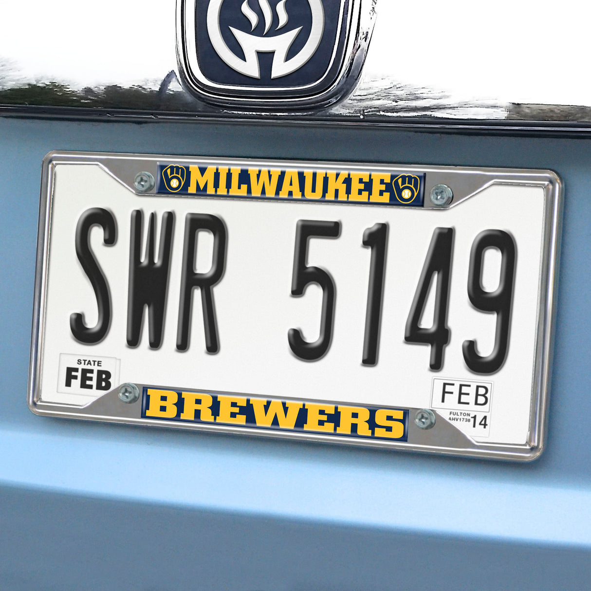 Fanmats Milwaukee Brewers Chrome Metal License Plate Frame, 6.25" x 12.25" Fan Gear MLB Milwaukee Brewers