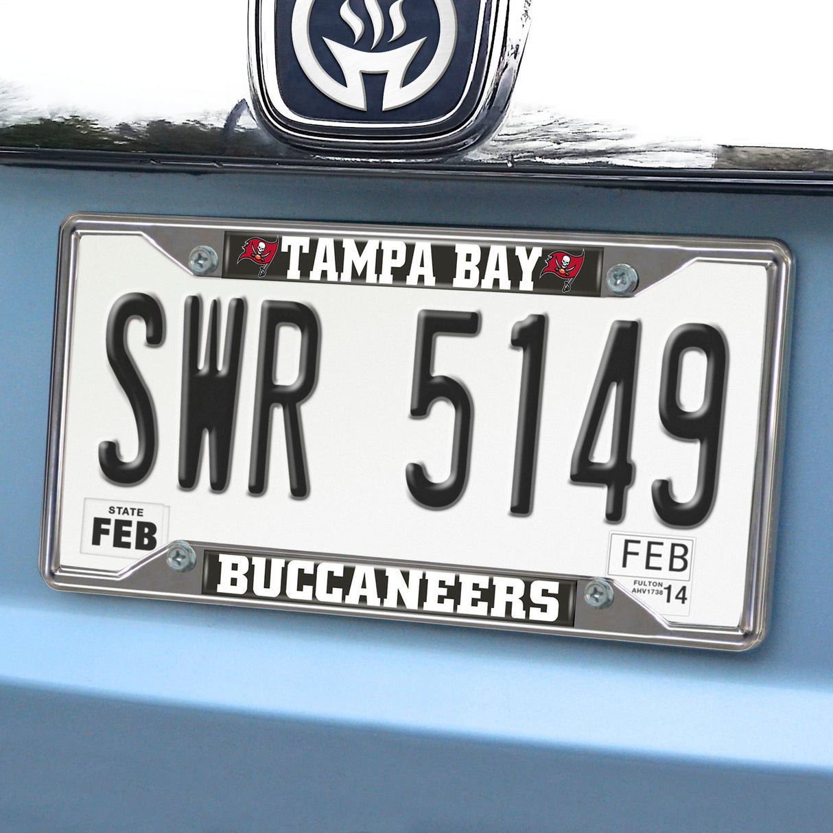 Fanmats Tampa Bay Buccaneers Chrome Metal License Plate Frame, 6.25" x 12.25"