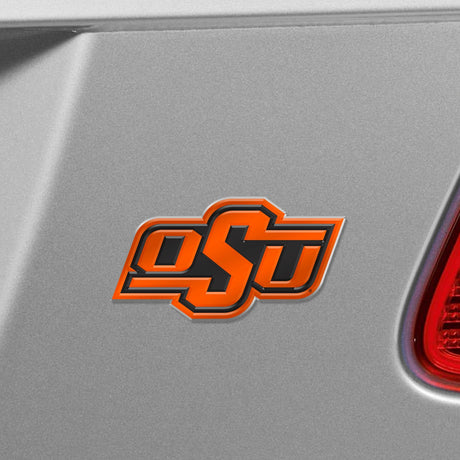 Fanmats Oklahoma State Cowboys Heavy Duty Aluminum Embossed Color Emblem Fan Gear NCAA Oklahoma State Cowboys