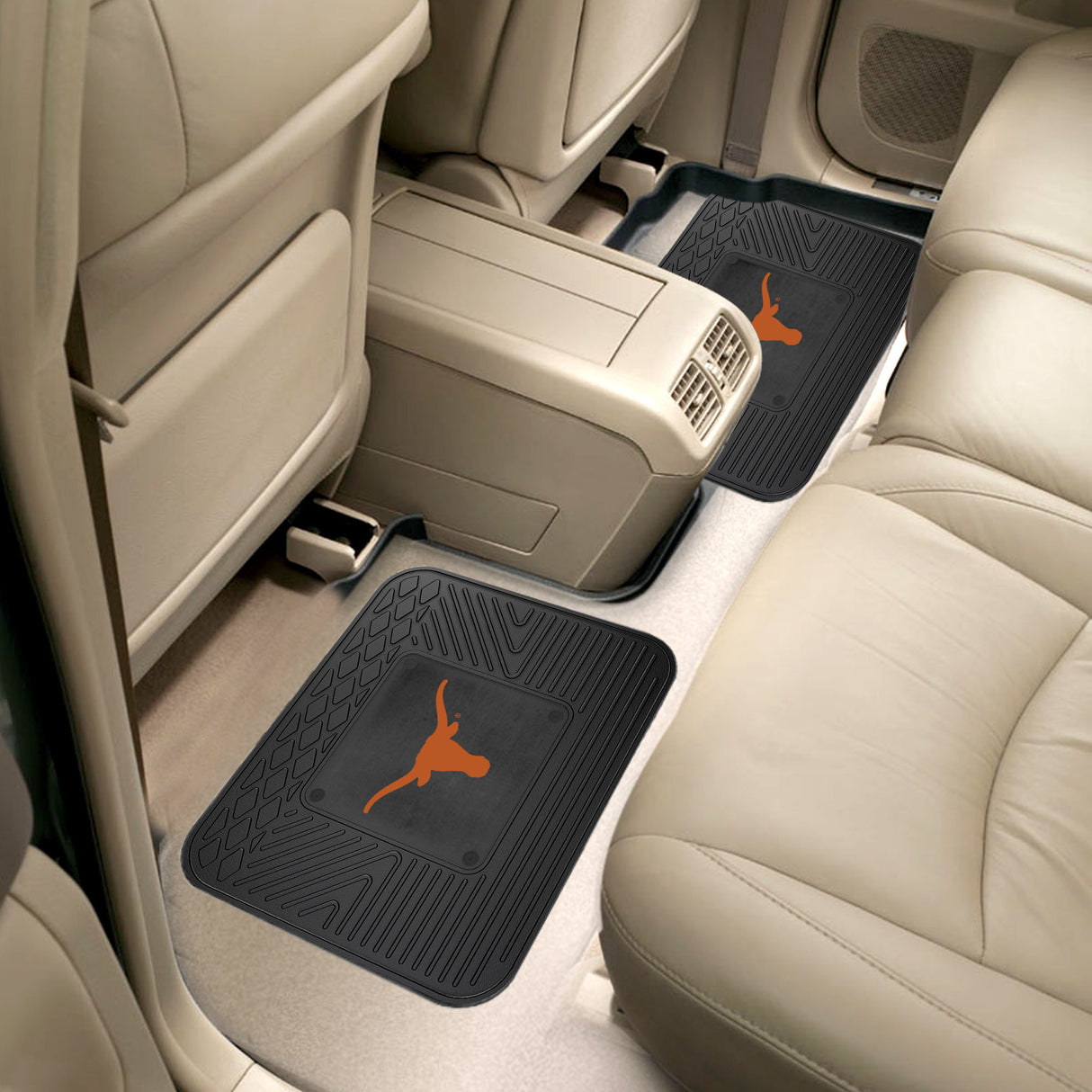 Fanmats Texas Longhorns Back Seat Car Utility Mats - 2 Piece Set Fan Gear NCAA Texas Longhorns