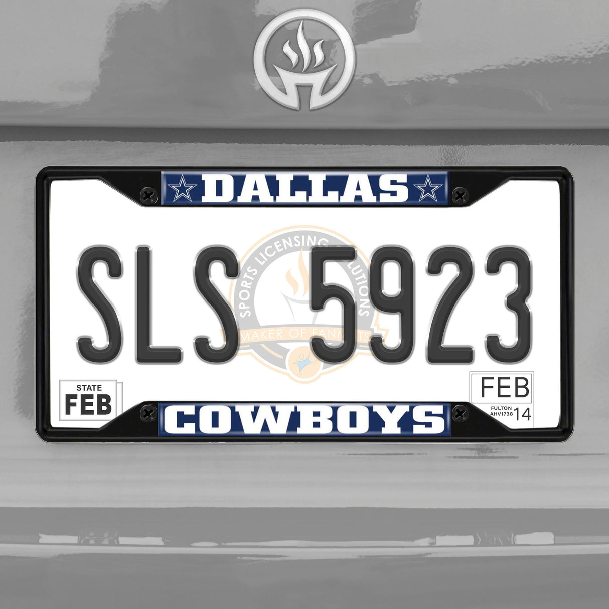 Fanmats Dallas Cowboys Metal License Plate Frame Black Finish