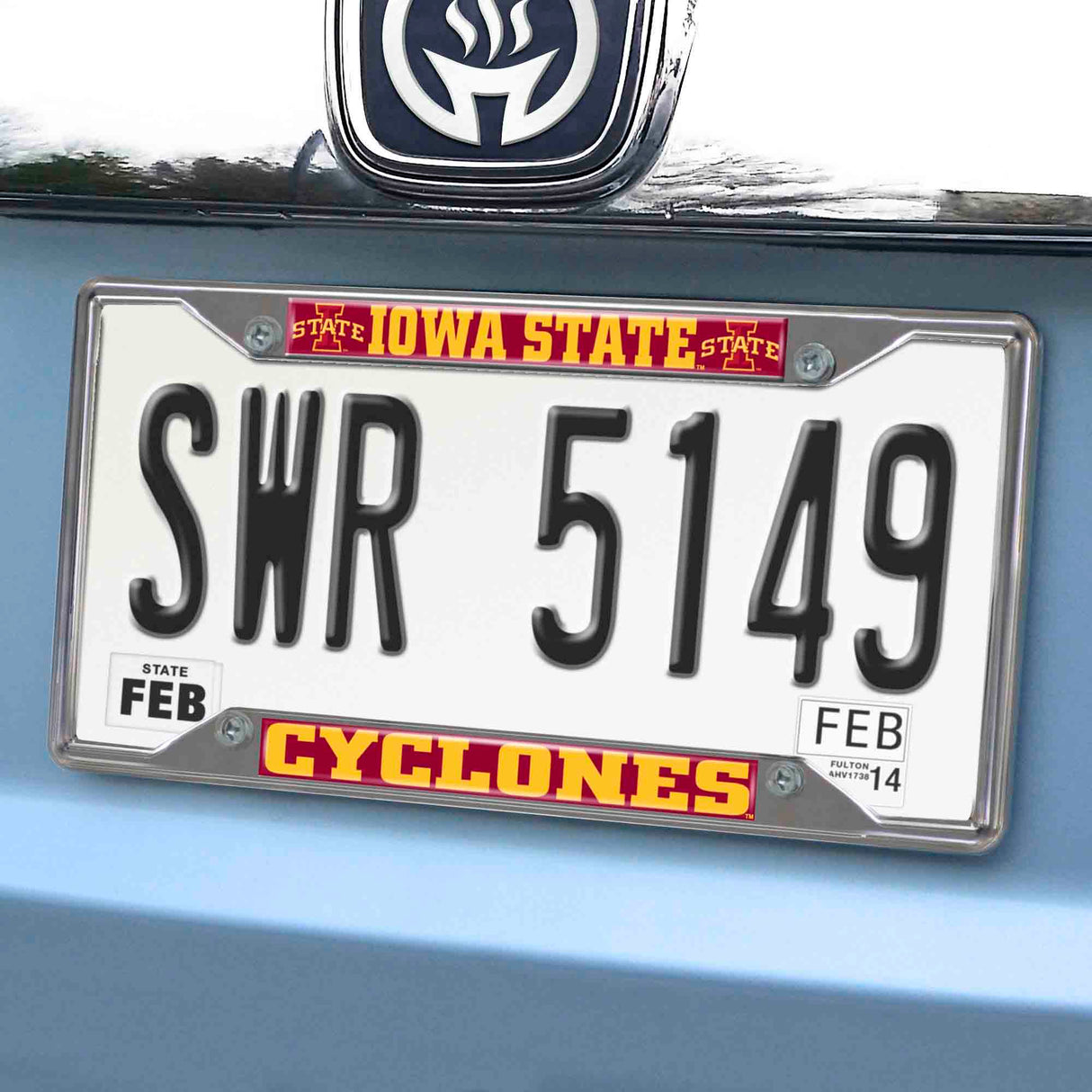 Fanmats Iowa State Cyclones Chrome Metal License Plate Frame, 6.25" x 12.25"