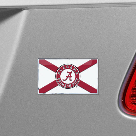 Fanmats Alabama Crimson Tide State Flag Aluminum Embossed Emblem Fan Gear NCAA Alabama Crimson Tide