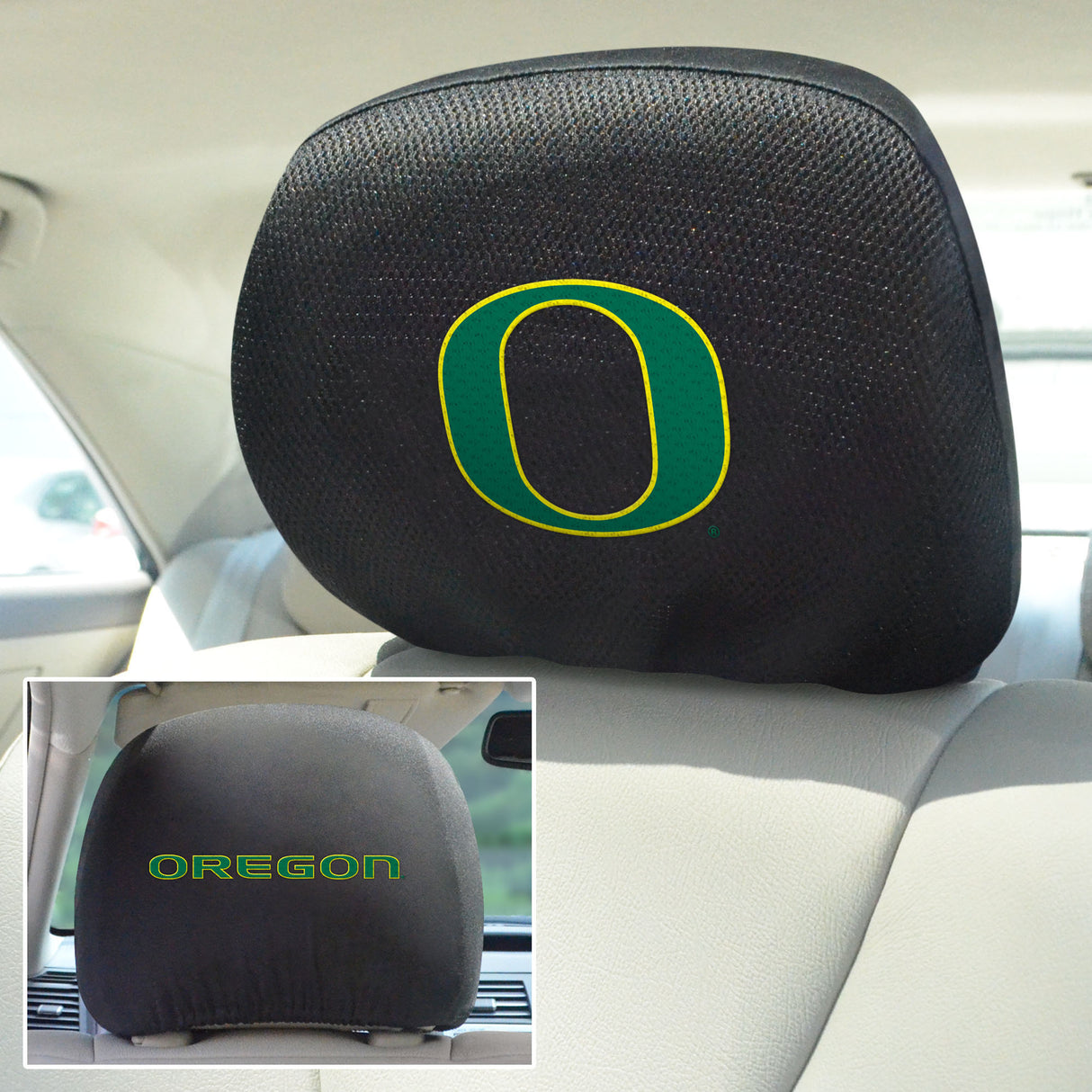 Fanmats Oregon Ducks Embroidered Head Rest Cover Set - 2 Pieces