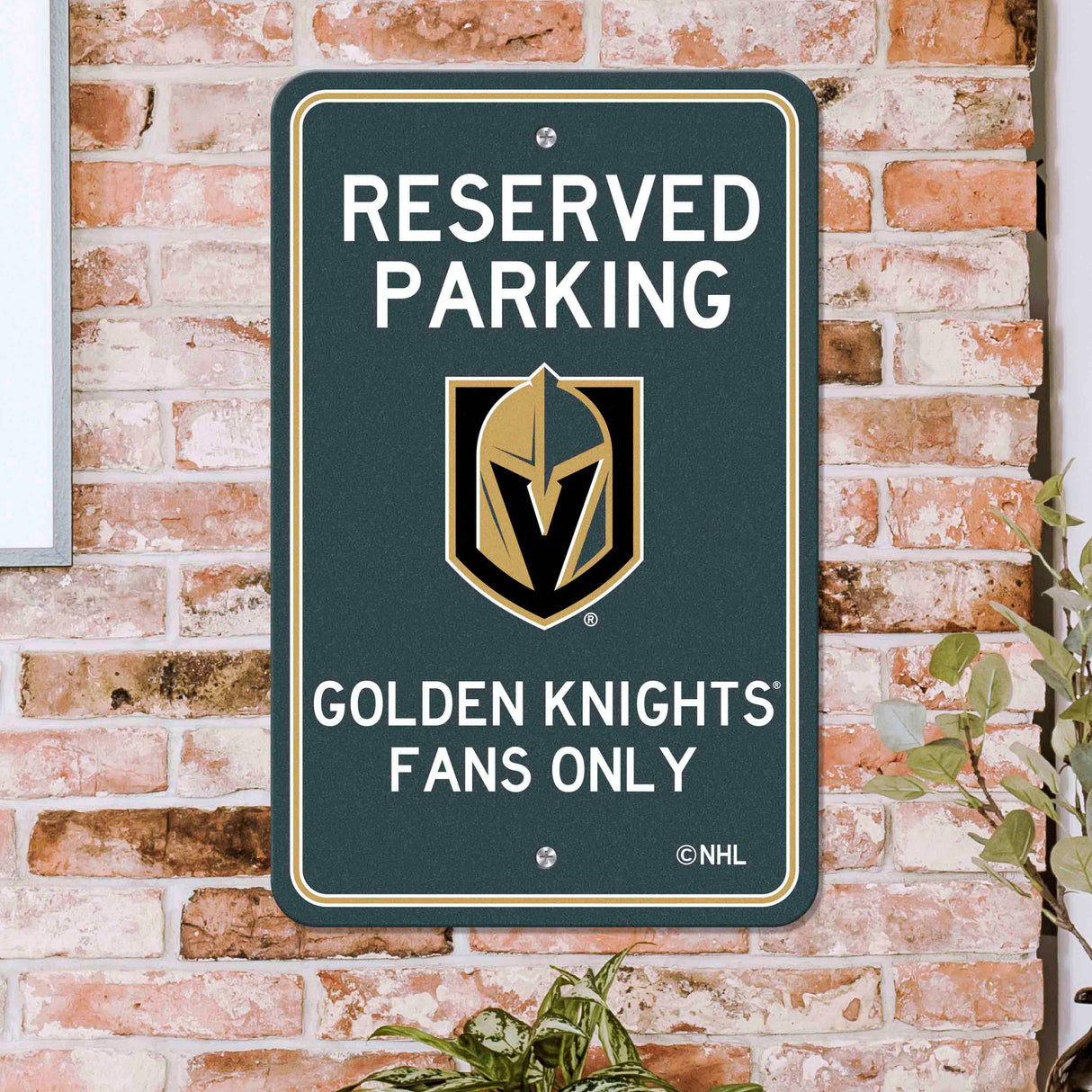 Fanmats Vegas Golden Knights Team Color Reserved Parking Sign Décor 18" X 11.5" Lightweight