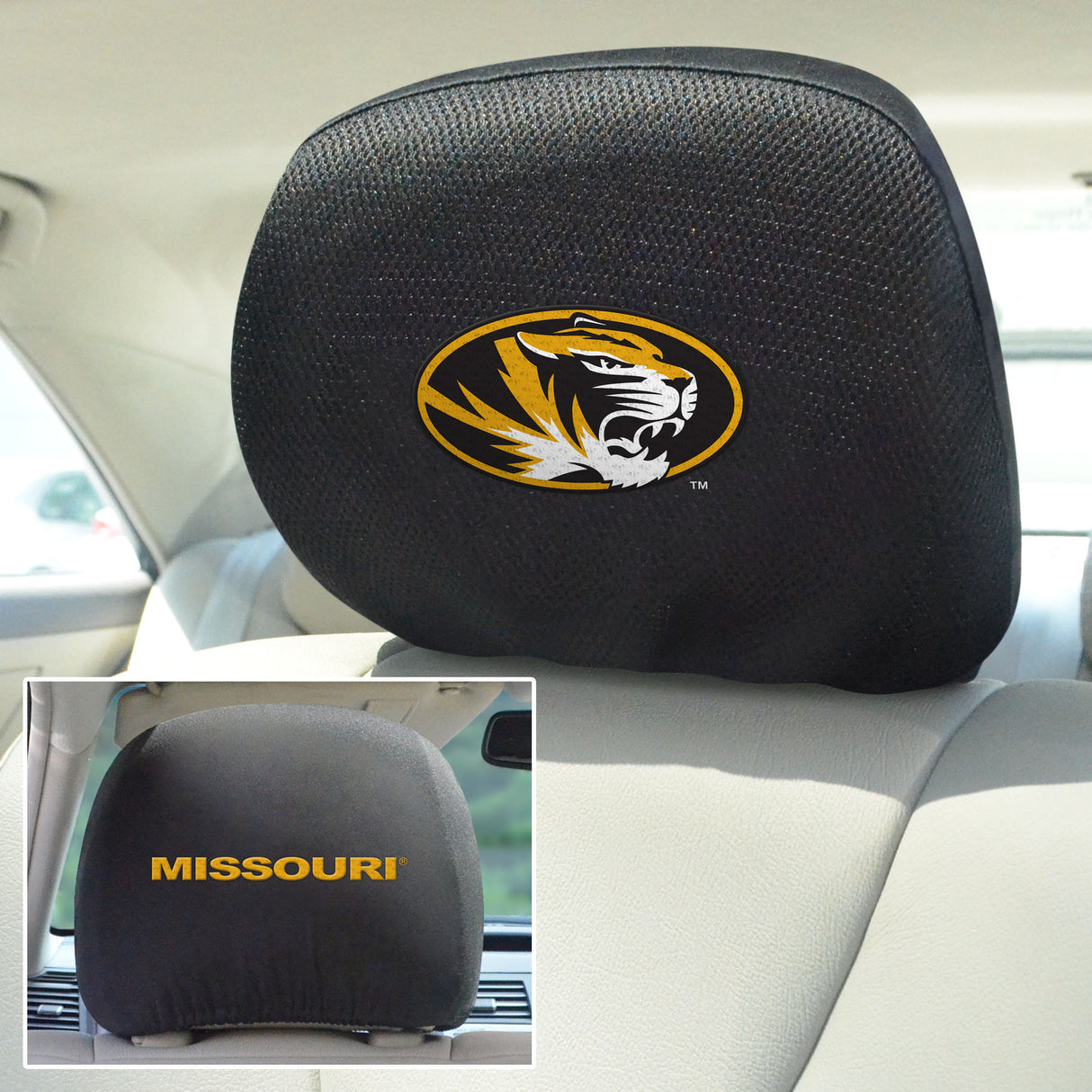 Fanmats Missouri Tigers Embroidered Head Rest Cover Set - 2 Pieces