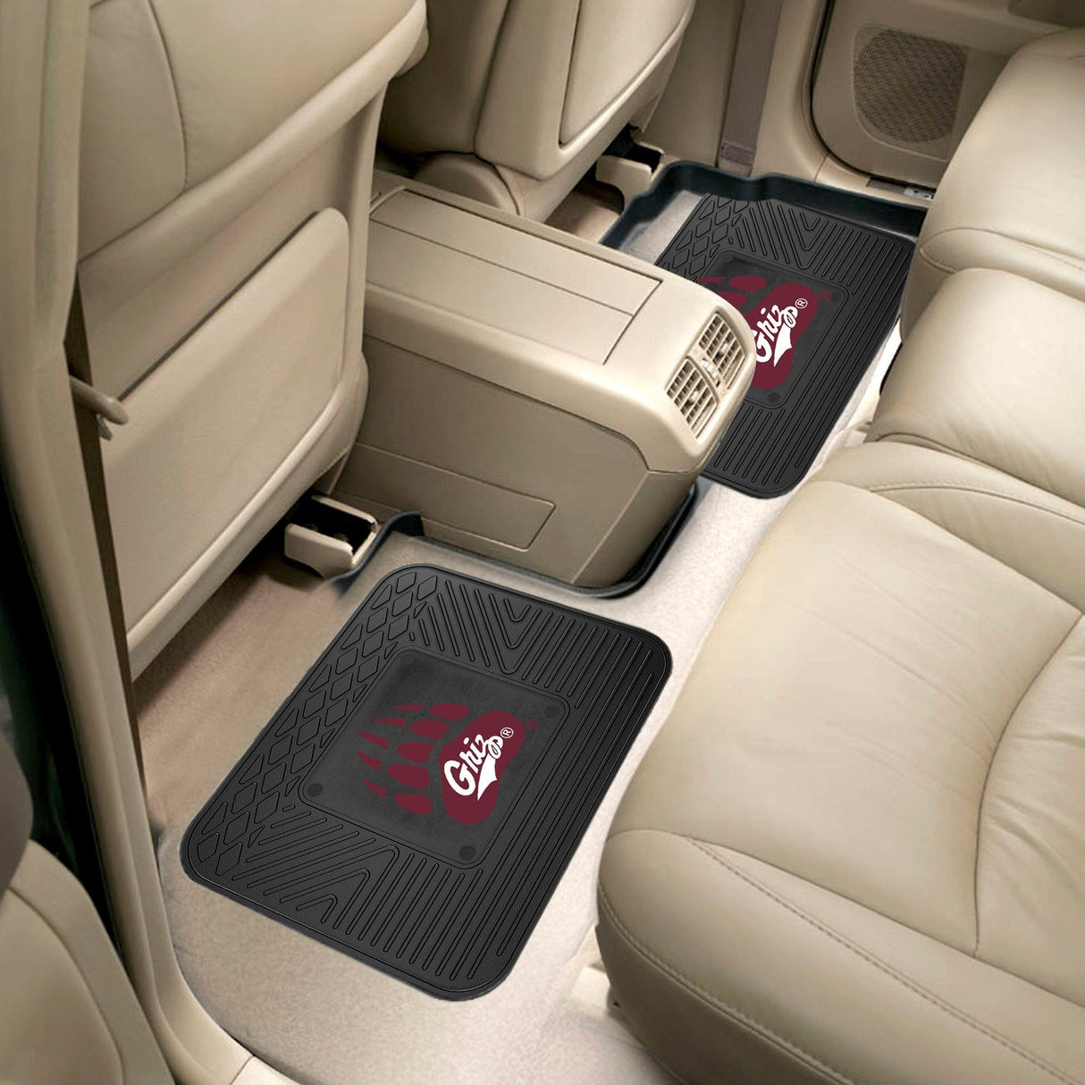 Fanmats Montana Grizzlies Back Seat Car Utility Mats - 2 Piece Set Fan Gear NCAA Montana Grizzlies