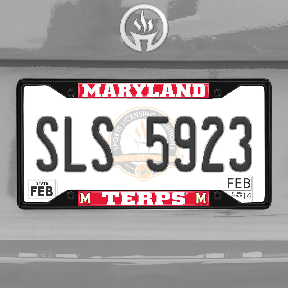 Fanmats Maryland Terrapins Metal License Plate Frame Black Finish Fan Gear NCAA Maryland Terrapins