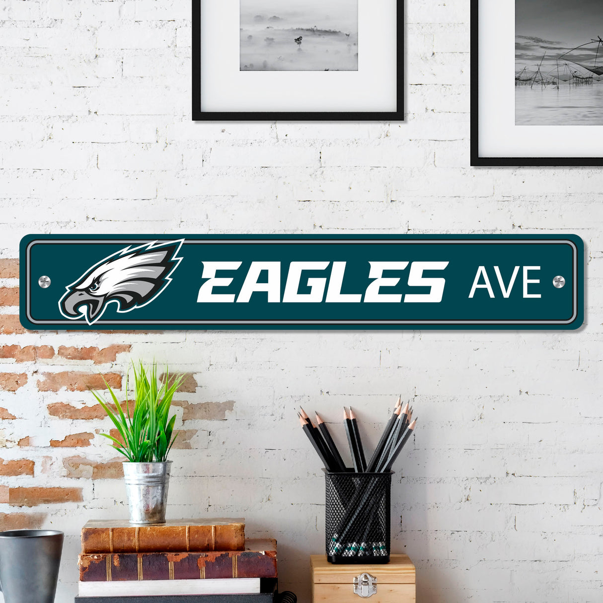 Fanmats Philadelphia Eagles Team Color Street Sign 4" X 24" Lightweight Fan Gear NFL Philadelphia Eagles