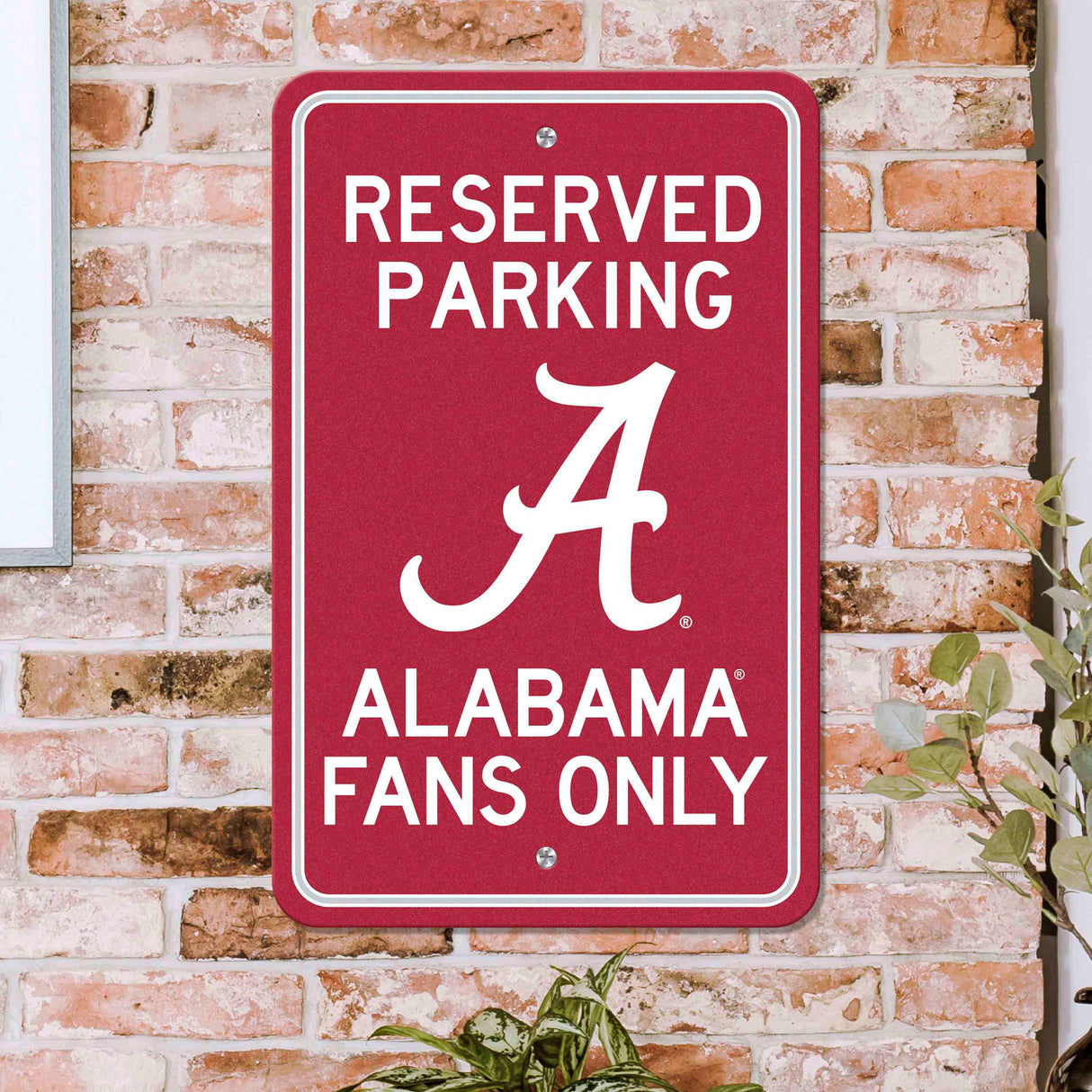 Fanmats Alabama Crimson Tide Team Color Reserved Parking Sign Décor 18" X 11.5" Lightweight