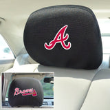 Fanmats Atlanta Braves Embroidered Head Rest Cover Set - 2 Pieces