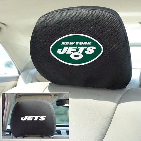 Fanmats New York Jets Embroidered Head Rest Cover Set - 2 Pieces Fan Gear NFL New York Jets