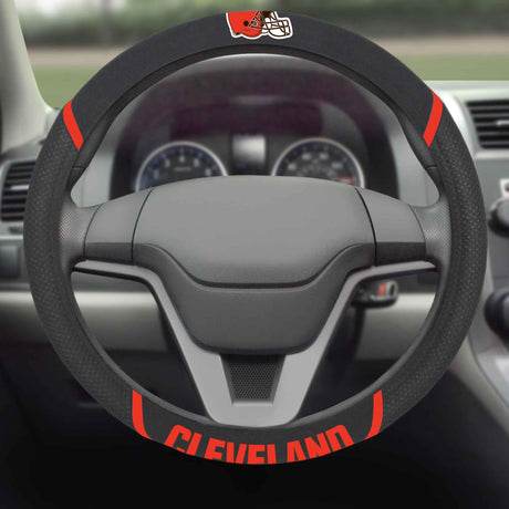 Fanmats Cleveland Browns Embroidered Steering Wheel Cover Fan Gear NFL Cleveland Browns