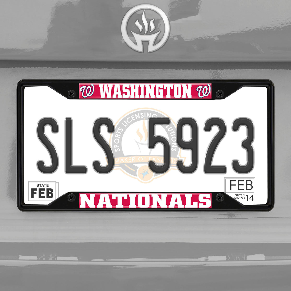 Fanmats Washington Nationals Metal License Plate Frame Black Finish Fan Gear MLB Washington Nationals