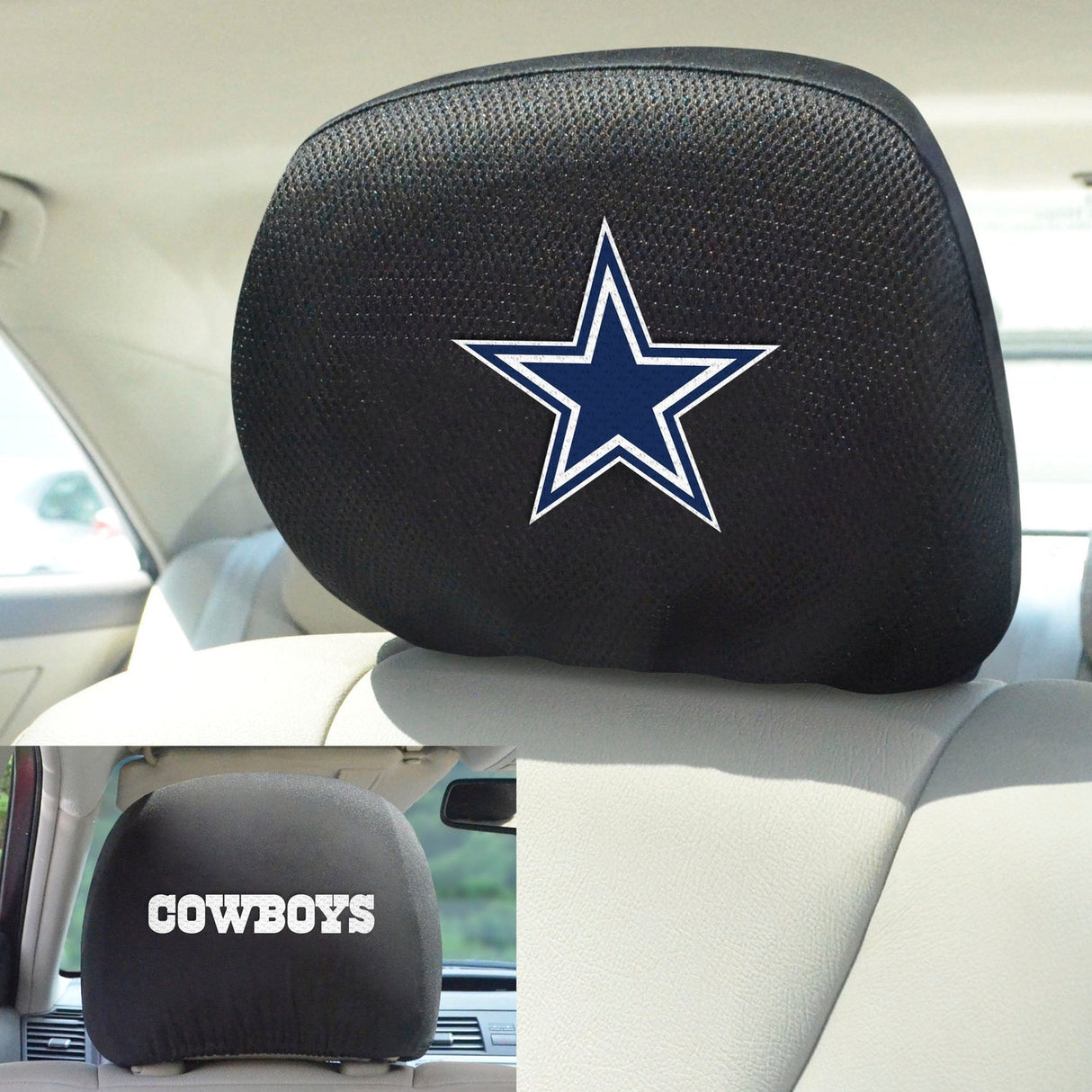 Fanmats Dallas Cowboys Embroidered Head Rest Cover Set - 2 Pieces Fan Gear NFL Dallas Cowboys