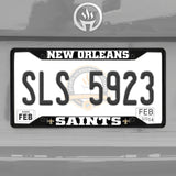 Fanmats New Orleans Saints Metal License Plate Frame Black Finish Fan Gear NFL New Orleans Saints