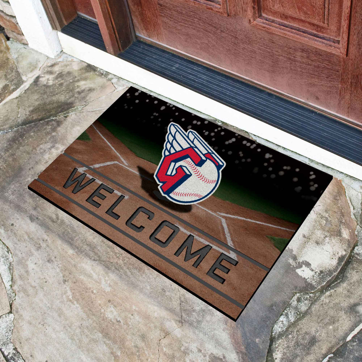Fanmats Cleveland Indians Rubber Door Mat - 18" x 30"