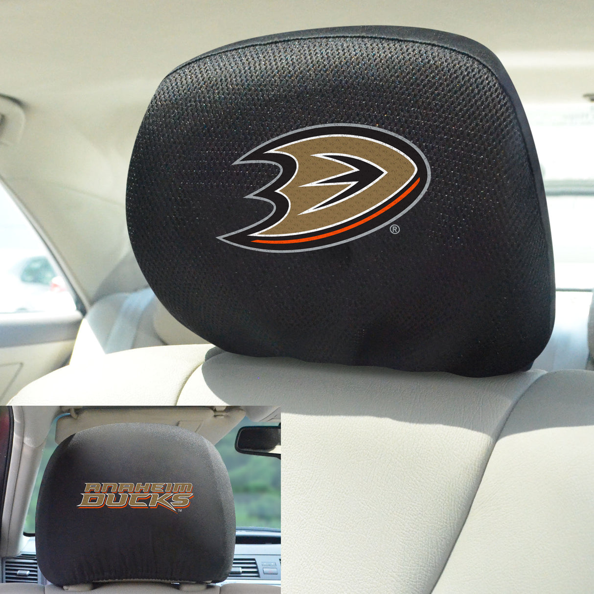Fanmats Anaheim Ducks Embroidered Head Rest Cover Set - 2 Pieces