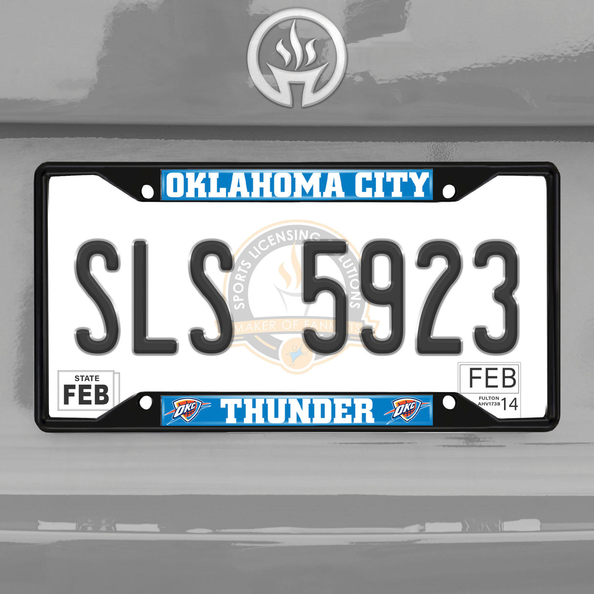 Fanmats Oklahoma City Thunder Metal License Plate Frame Black Finish Fan Gear NBA Oklahoma City Thunder