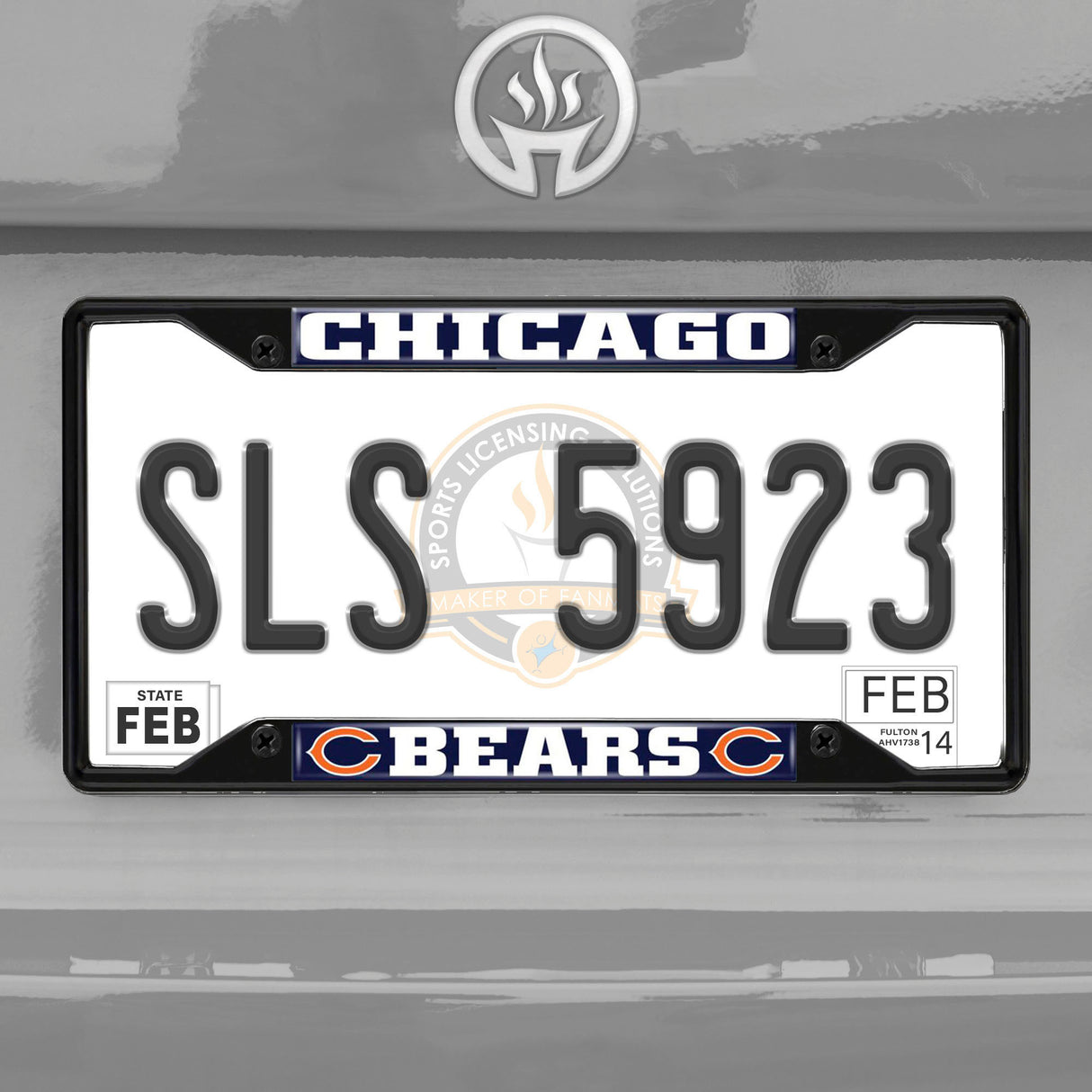 Fanmats Chicago Bears Metal License Plate Frame Black Finish