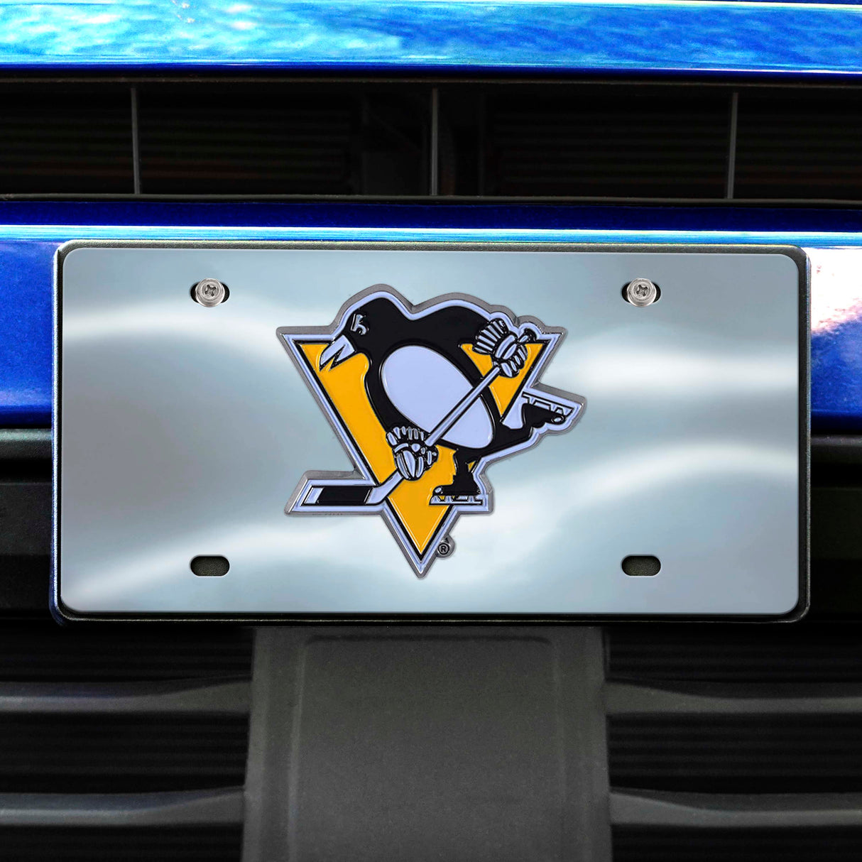Fanmats Pittsburgh Penguins 3D Stainless Steel License Plate
