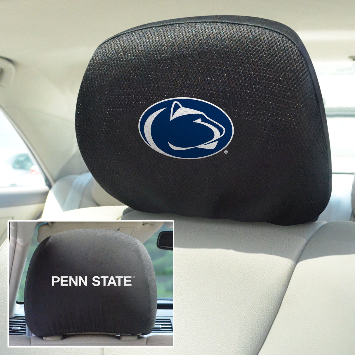 Fanmats Penn State Nittany Lions Embroidered Head Rest Cover Set - 2 Pieces Fan Gear NCAA Penn State Nittany Lions