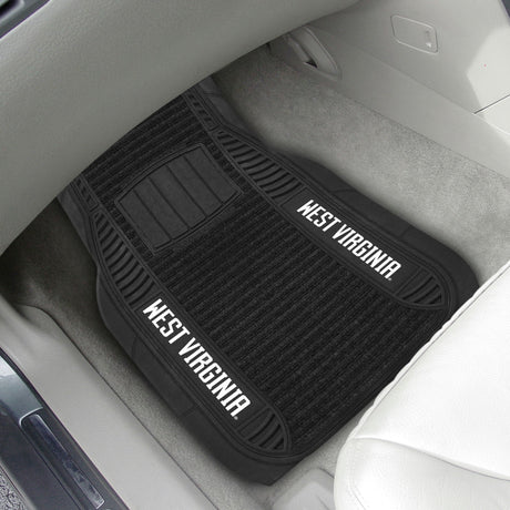 Fanmats West Virginia Mountaineers 2 Piece Deluxe Car Mat Set Fan Gear NCAA West Virginia Mountaineers