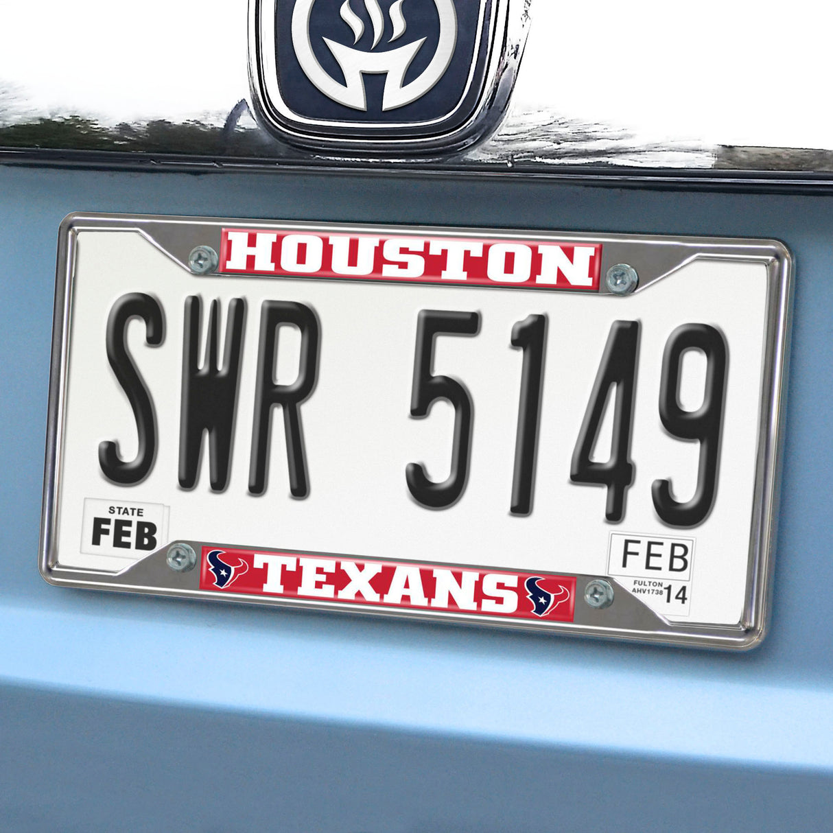 Fanmats Houston Texans Chrome Metal License Plate Frame, 6.25" x 12.25" Fan Gear NFL Houston Texans