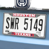 Fanmats Houston Texans Chrome Metal License Plate Frame, 6.25" x 12.25" Fan Gear NFL Houston Texans