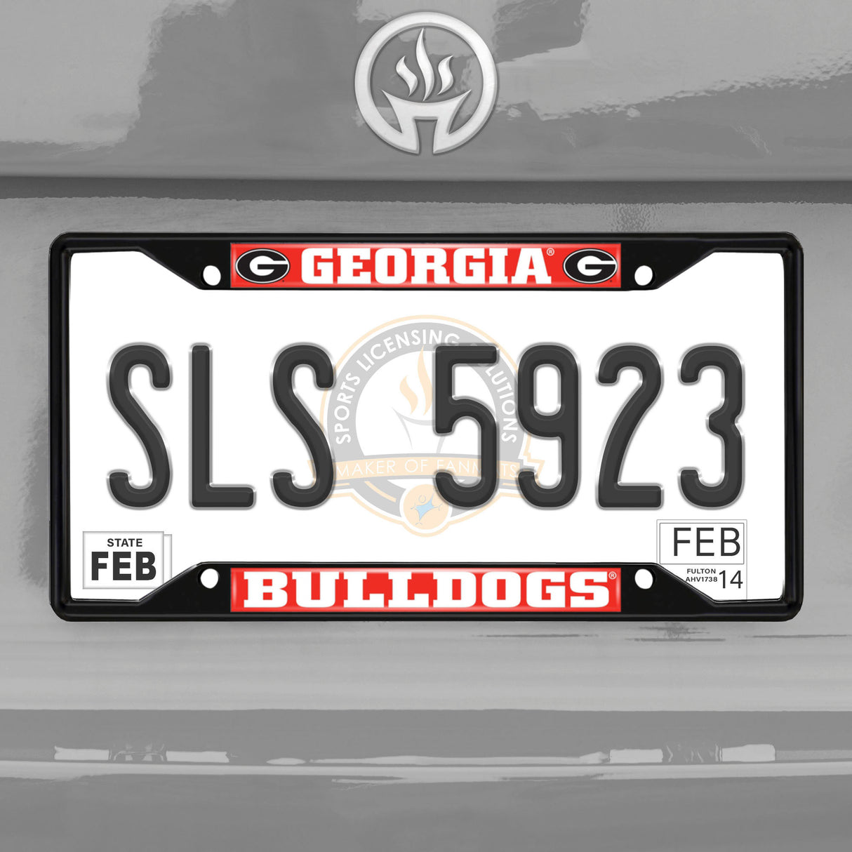 Fanmats Georgia Bulldogs Metal License Plate Frame Black Finish
